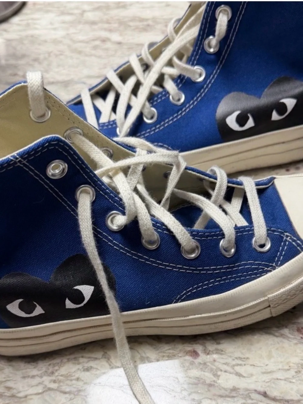 Comme des Garçons PLAY x Converse High-Top Sneakers in Blue - Picture 11 of 11